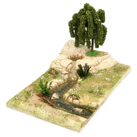 Décor pour santons de Provence Cascade et rivière 32 x 22 cm