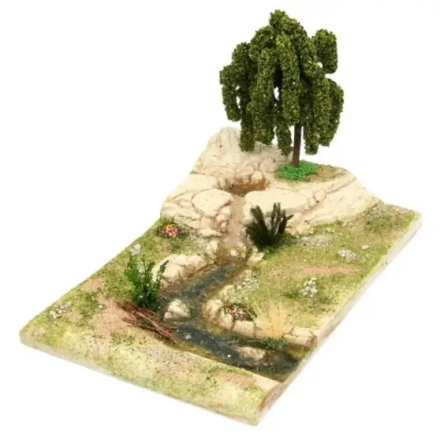 Décor pour santons de Provence Cascade et rivière 32 x 22 cm