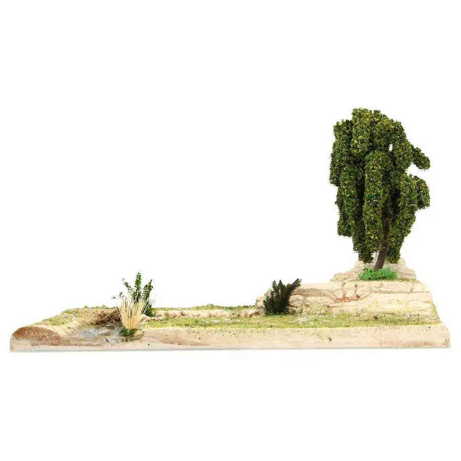 Décor pour santons de Provence Cascade et rivière 32 x 22 cm