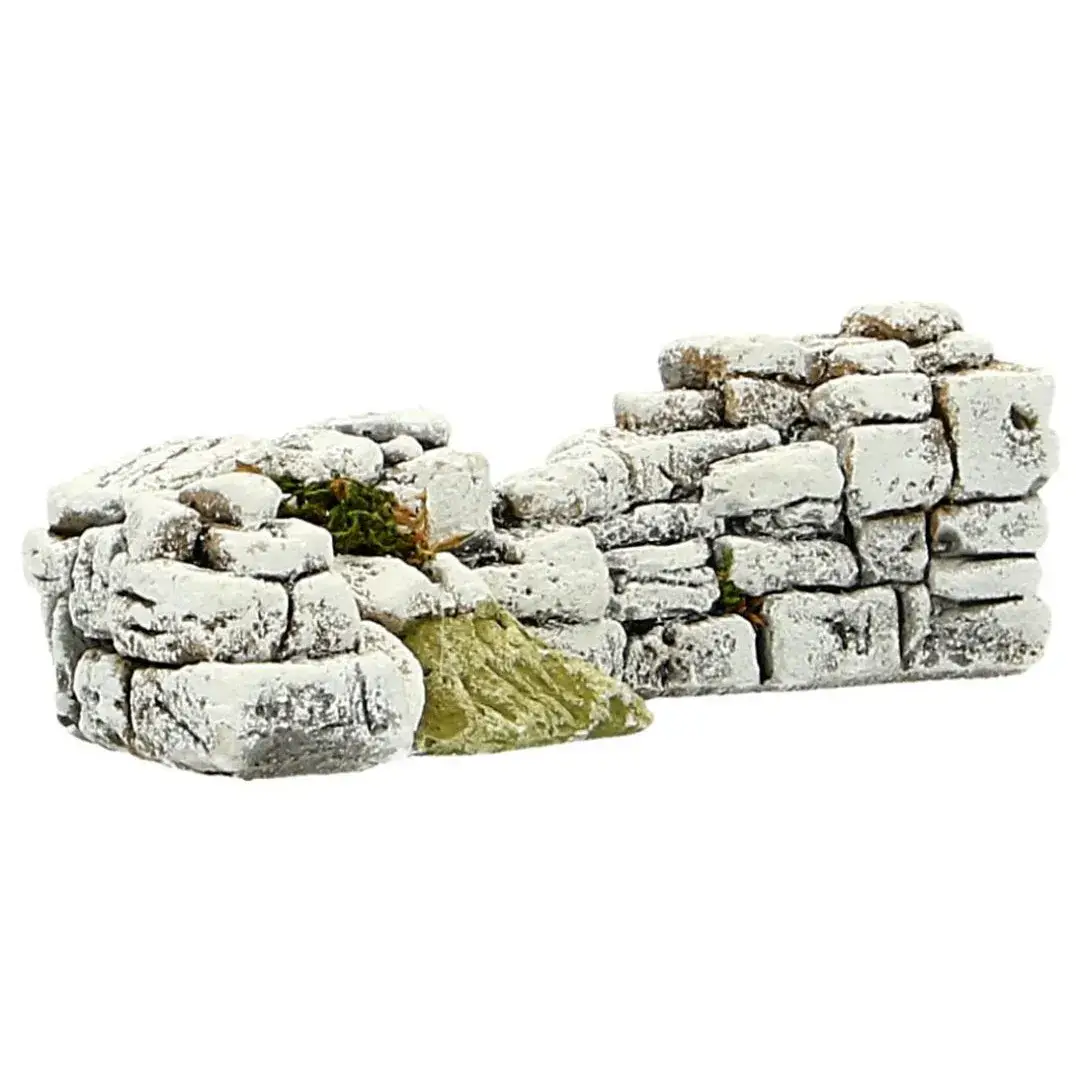 Décor pour santon de provence - Mur angle gauche - 14 x 6 x H 5 cm