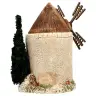 Décor pour santons de Provence Moulin avec arbre 24 x 15 cm