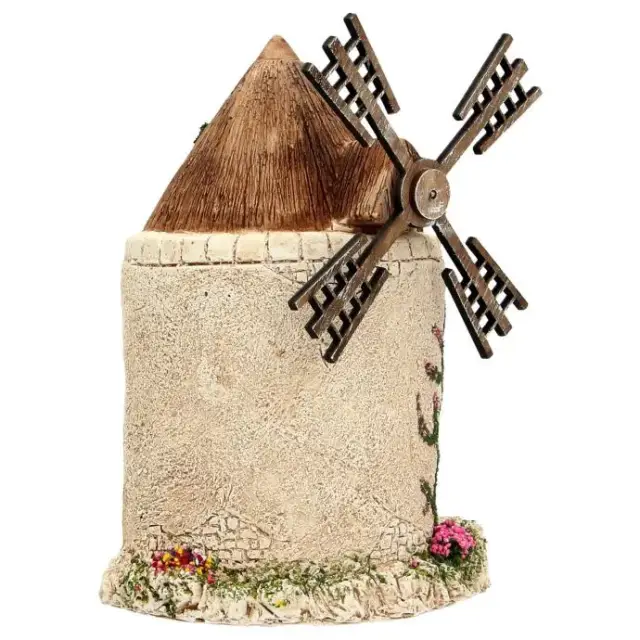 Décor pour santons de Provence Moulin avec arbre 24 x 15 cm