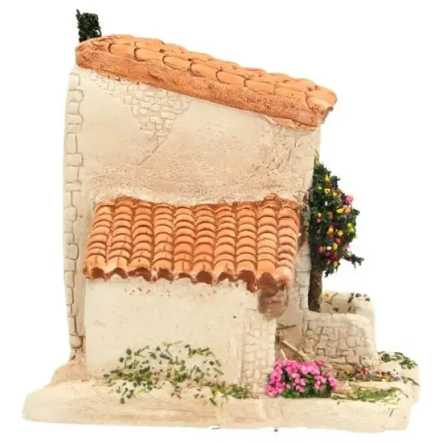 Décor pour santons de Provence Maisonnette et grange 17 x 12 x 12 cm