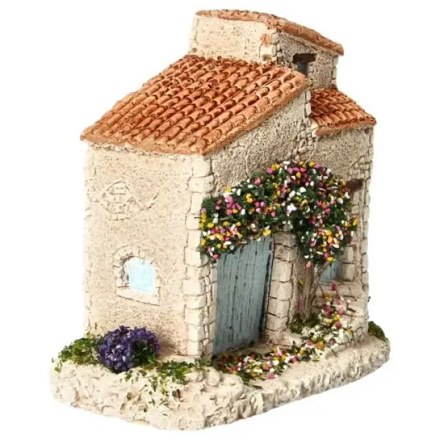 Décor pour santons de Provence Maison treille double toit -13x8x12cm