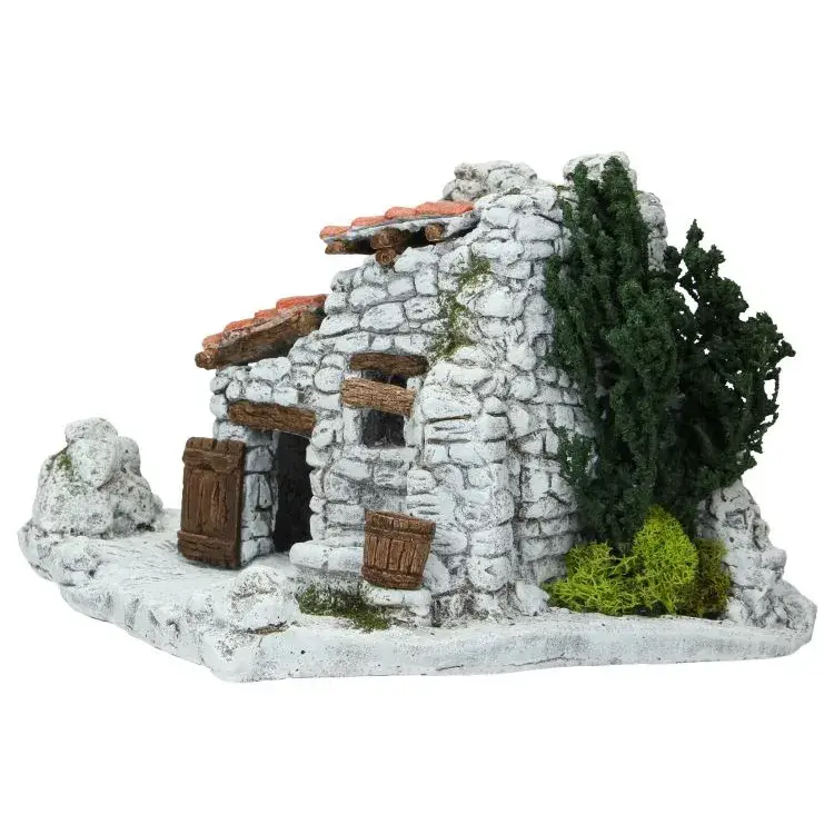 Décor pour santons de Provence - Ruine avec puit - 28 x 24 x H 17 cm