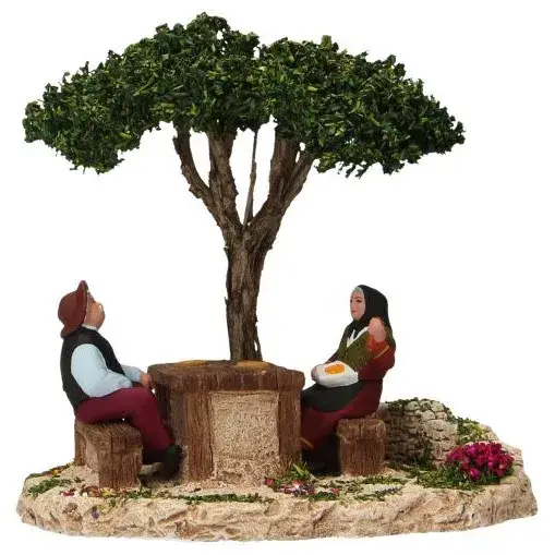 Décor pour santons de Provence Pique-Nique 15 x 11 x 15 cm
