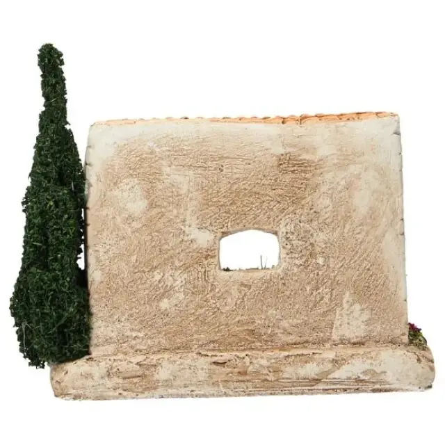 Décor pour santons de Provence Etable avec arbre 15 x 10 x 14 cm