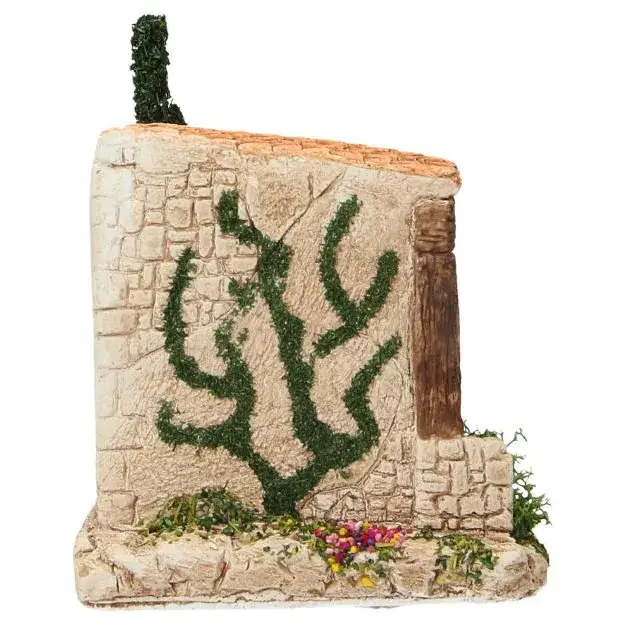 Décor pour santons de Provence Etable avec arbre 15 x 10 x 14 cm