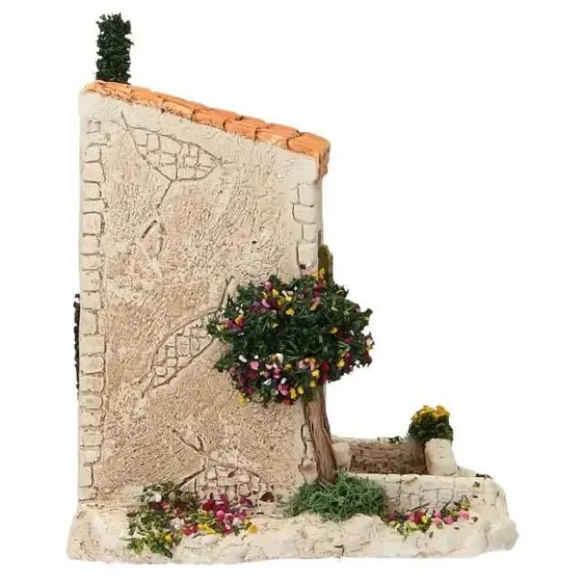 Décor pour santons de Provence Cabanon avec arbre 12 x 10 x 10 cm