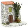 Décor pour santons de Provence - Facade avec porte - 15 x 7 x H 13 cm
