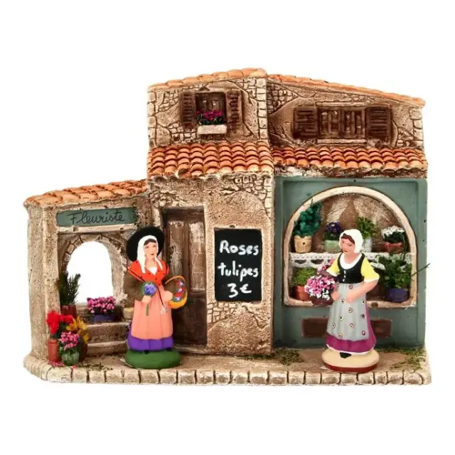 Décor pour santons de Provence Fleuriste - 21x9x16 cm