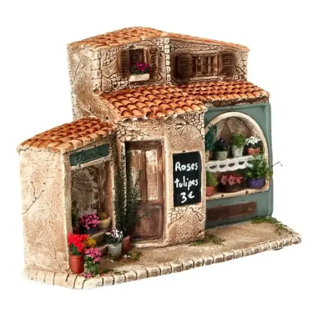 Décor pour santons de Provence Fleuriste - 21x9x16 cm