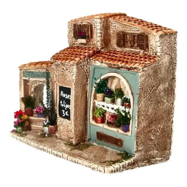 Décor pour santons de Provence Fleuriste - 21x9x16 cm