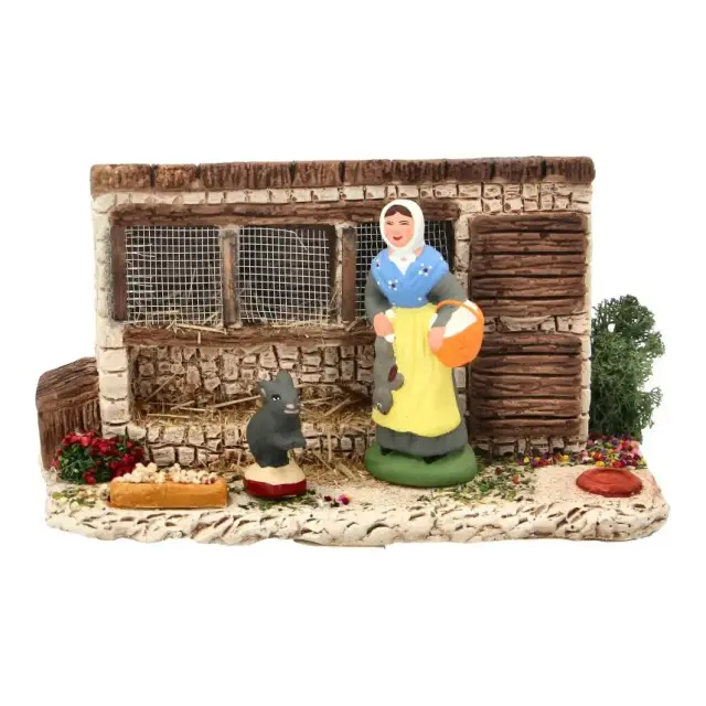 Décor pour santons de Provence Lapinière 15 x 8 cm