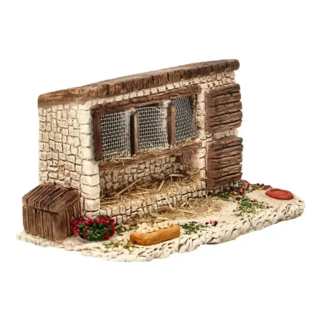 Décor pour santons de Provence Lapinière 15 x 8 cm