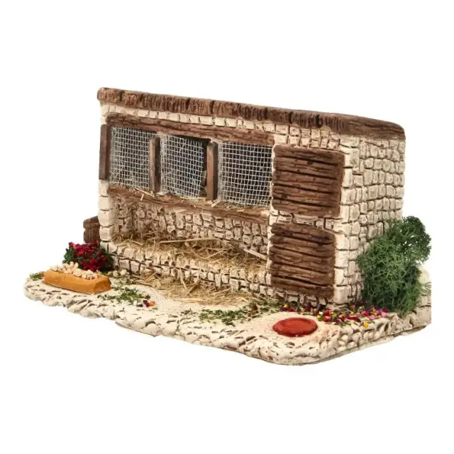 Décor pour santons de Provence Lapinière 15 x 8 cm