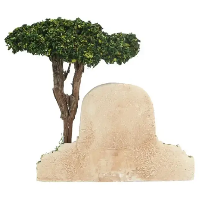 Decor voor santons de Provence Muurfontein met boom 13x9x9 cm