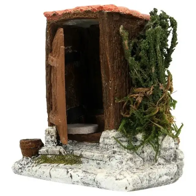 Décor pour santons de provence - cagadou SANS personnages - 10 x 6 x H 11 cm