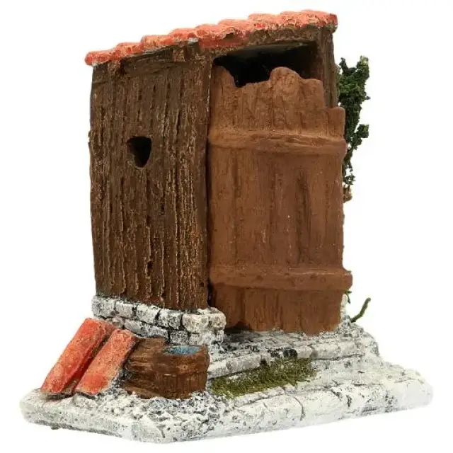 Décor pour santons de provence - cagadou SANS personnages - 10 x 6 x H 11 cm