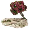 Décor pour santons de Provence Abreuvoir avec arbre fleuri