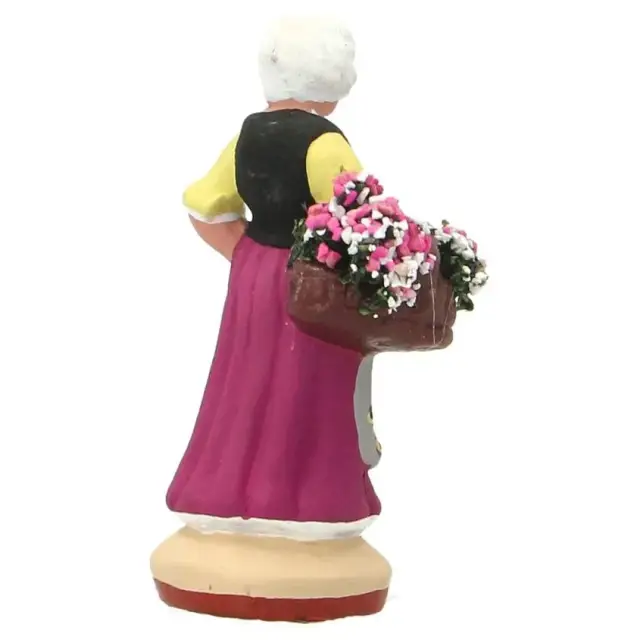 Santon Gateau 7 Cm Femme au panier de fleurs
