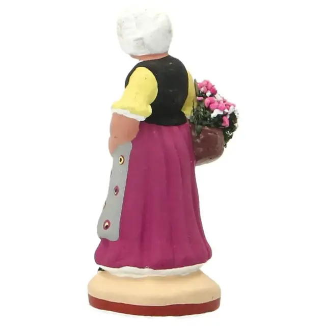 Santon Gateau 7 Cm Femme au panier de fleurs
