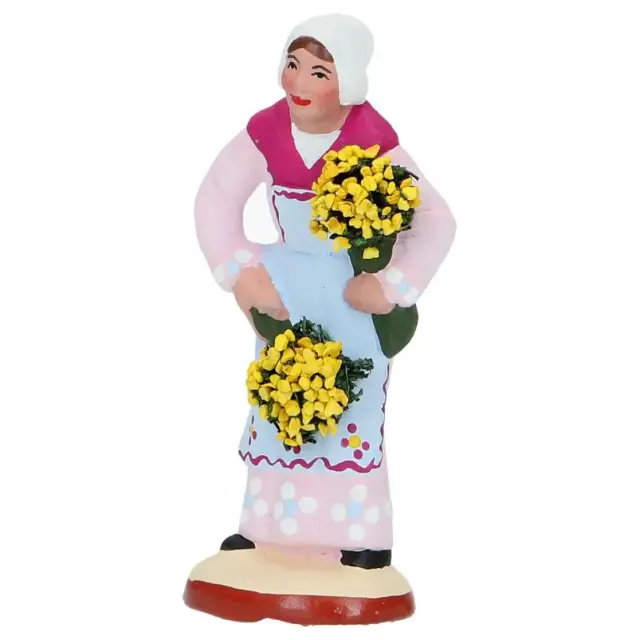 Santon Gateau 7 Cm Femme au mimosa