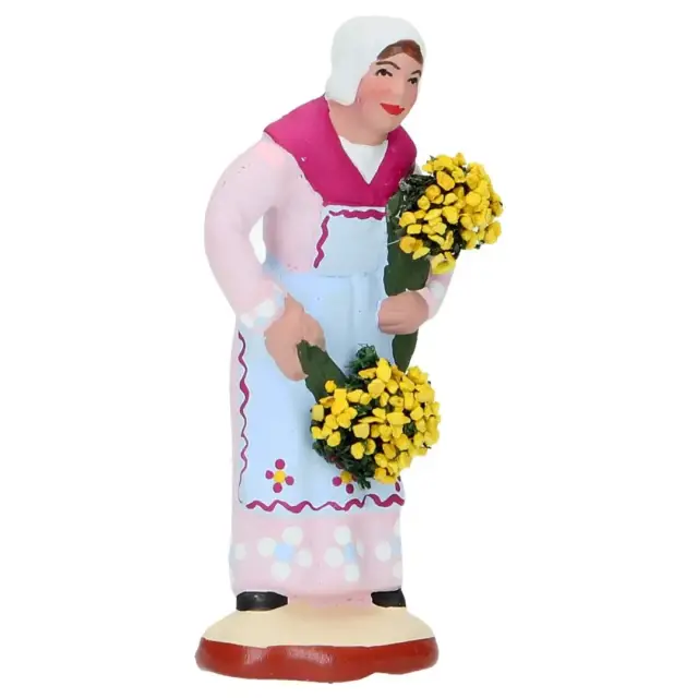 Santon Gateau 7 Cm Femme au mimosa