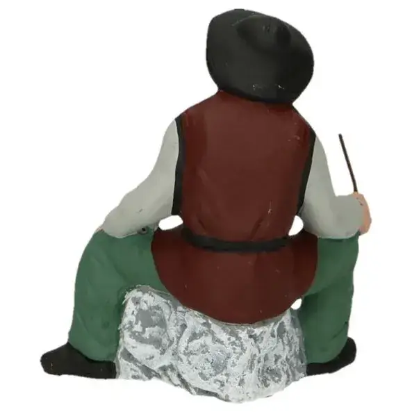 Santon Gateau 7 Cm Homme Assis Avec Chien