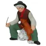Santon Gateau 7 Cm Man Zittend Met Hond