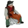 Santon Gateau 7 Cm Man Zittend Met Hond