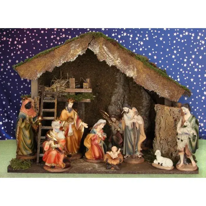 Christmas stable 11 figures 20cm (60 X 34 X 43 cm)