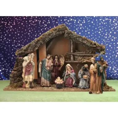 Cabane + 10 personnages 15 Cm (50x25x31cm)