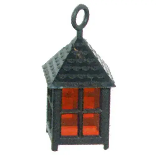 Lantaarn rood glas 2x2xh4 cm 4.5 v