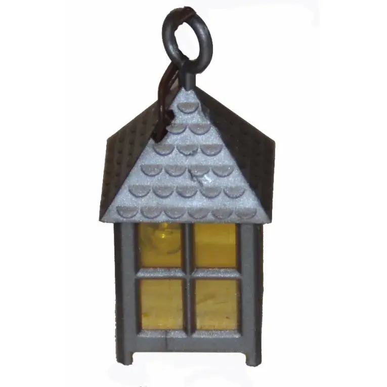 Lantaarn geel glas 2x2xh4 cm 4.5 v
