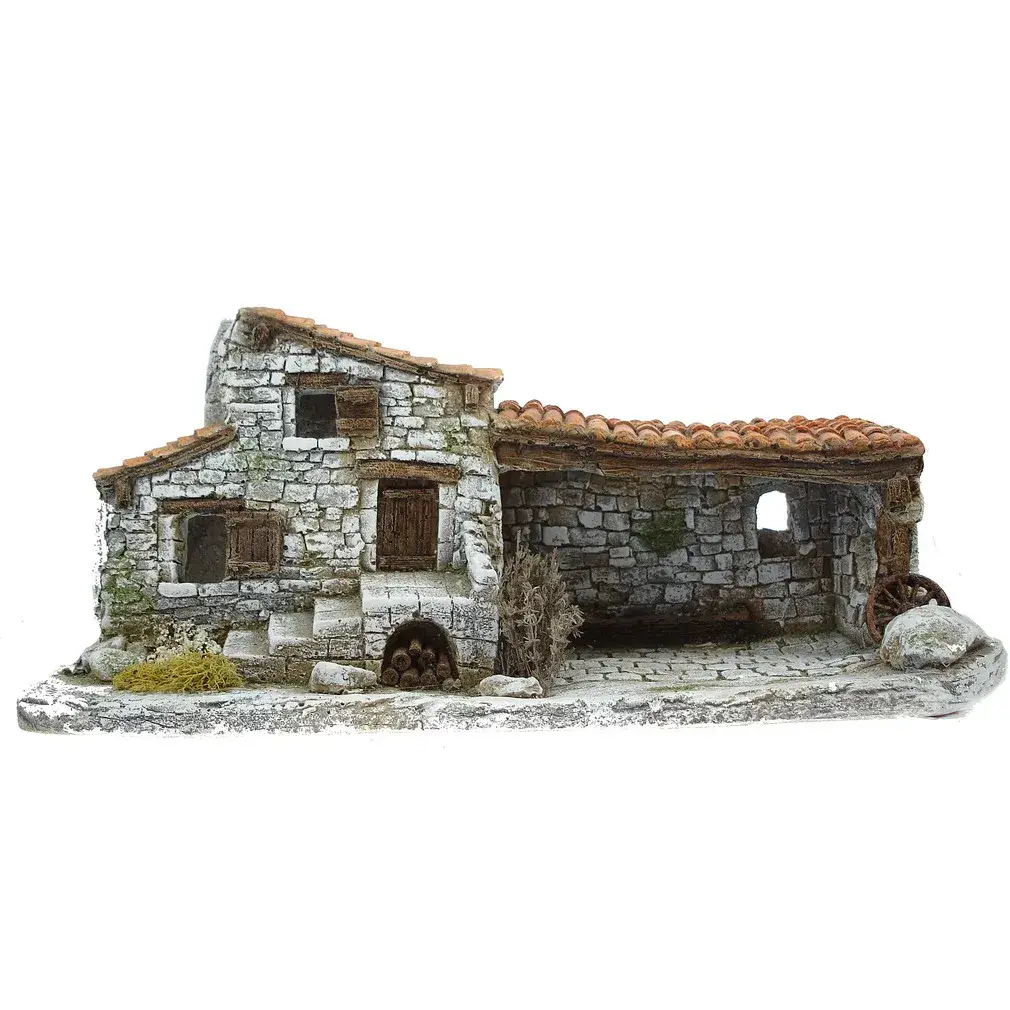 Décor pour santons de provence - mas/étable - 45 x 20 x H 20 cm