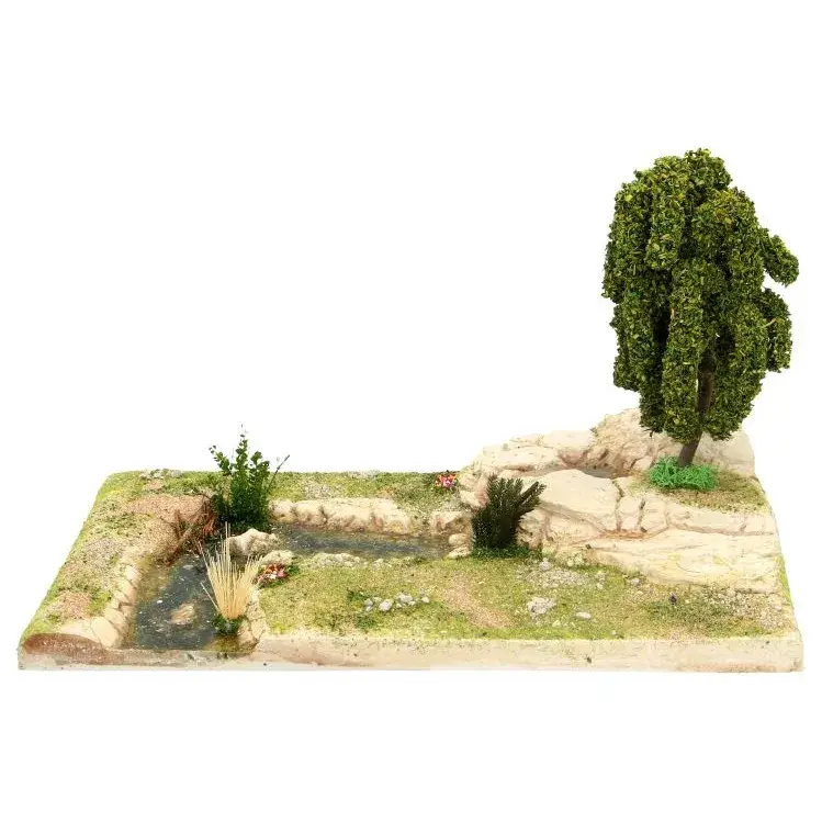 Décor pour santons de Provence Cascade et rivière 32 x 22 cm