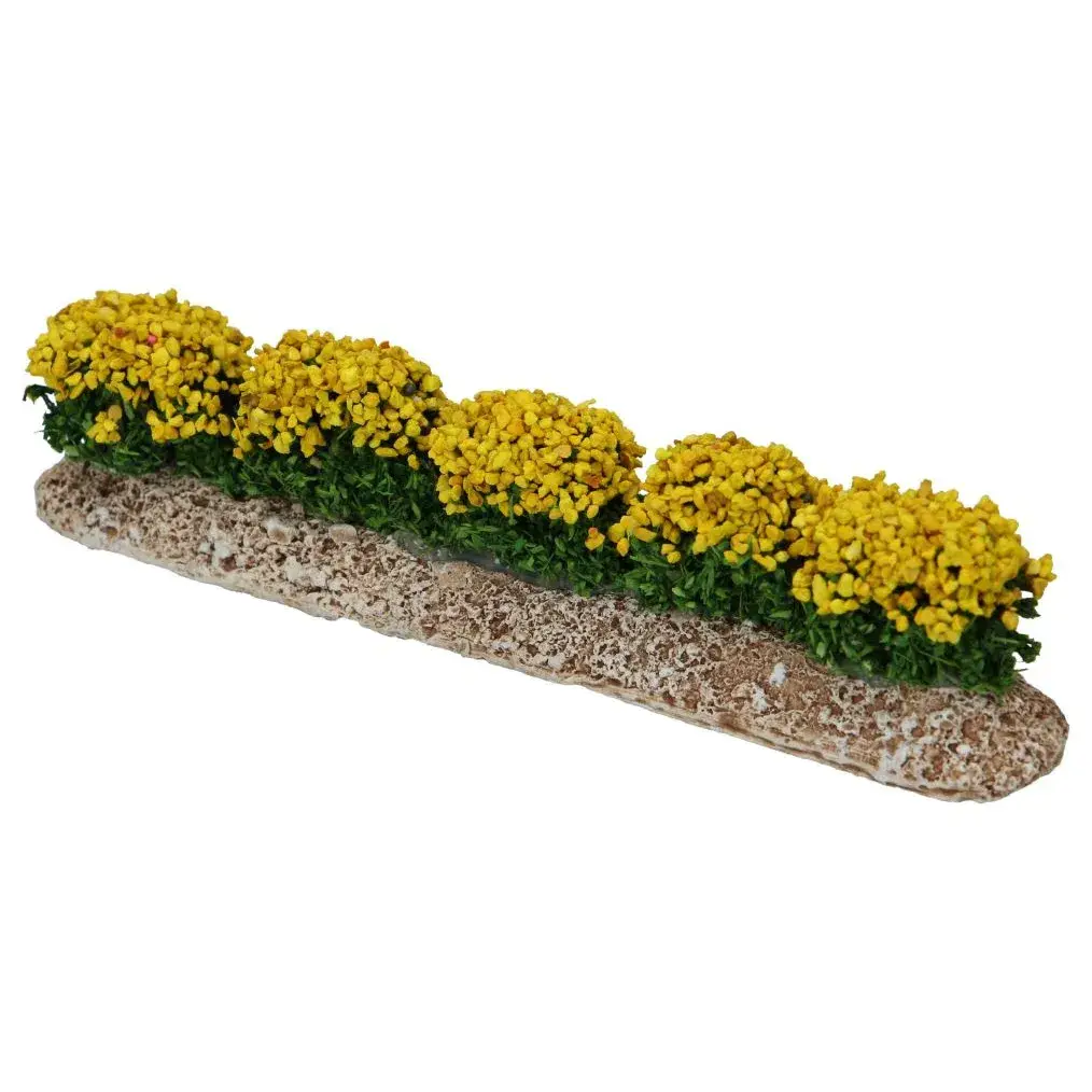 Decor voor santons de Provence Rij van gele bloemen