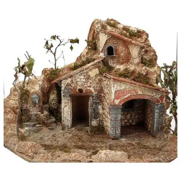 Napolitaanse kerststal voor figuren van 7 - 8 cm (50x45x40cm)