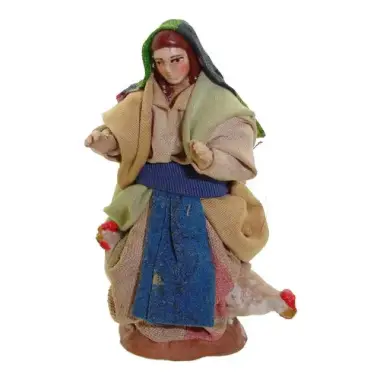 Neapolitan Santon 08 Cm Woman With Hens