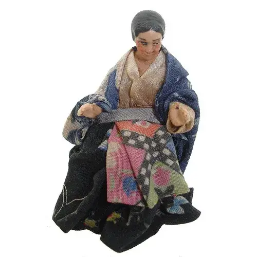 Neapolitan Santon 08 Cm Seated Woman