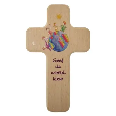 Croix Murale 11 X 18 Cm Geef De Wereld Kleur