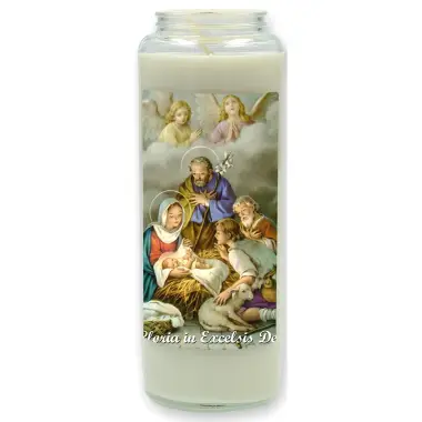 Noveenkaars in glas Kerstmis