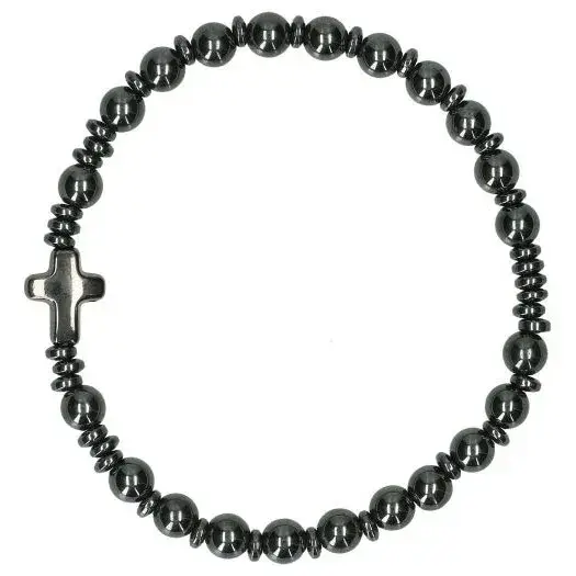 Elastic bracelet hematite