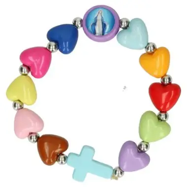 elastic bracelet multicolored hearts children