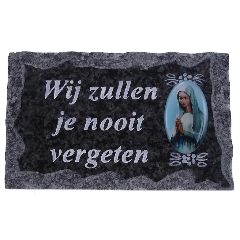 Plaque Cimetiére 9x14 cm - Wij zullen je nooit vergeten