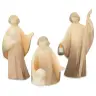 Crèche de Noël en bois - 15 personnages couleurs pastelles de 13 cm avec étable
