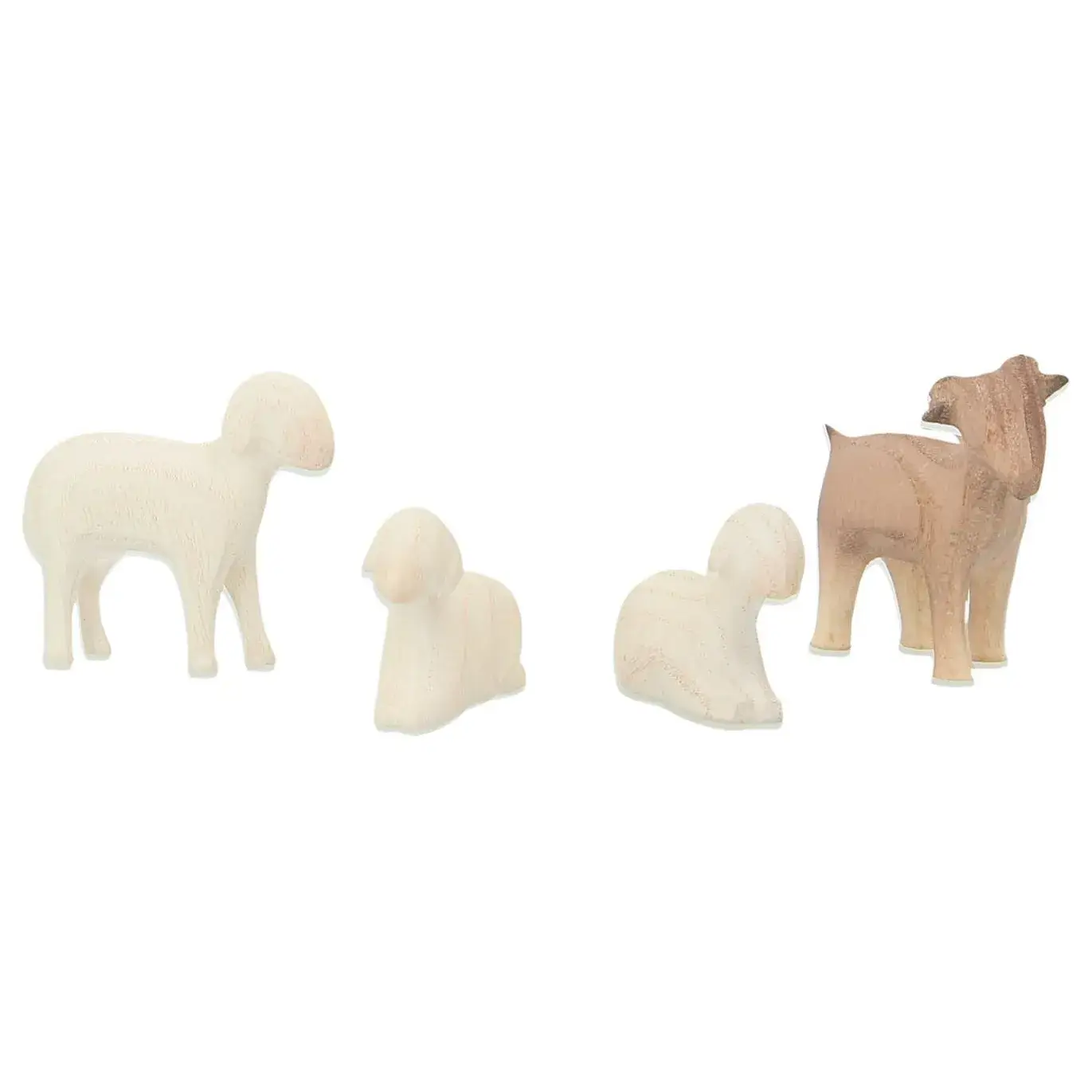 Crèche de Noël en bois - 15 personnages couleurs pastelles de 13 cm avec étable