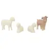 Crèche de Noël en bois - 15 personnages couleurs pastelles de 13 cm avec étable