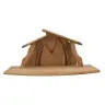 Crèche de Noël en bois - 15 personnages couleurs pastelles de 13 cm avec étable